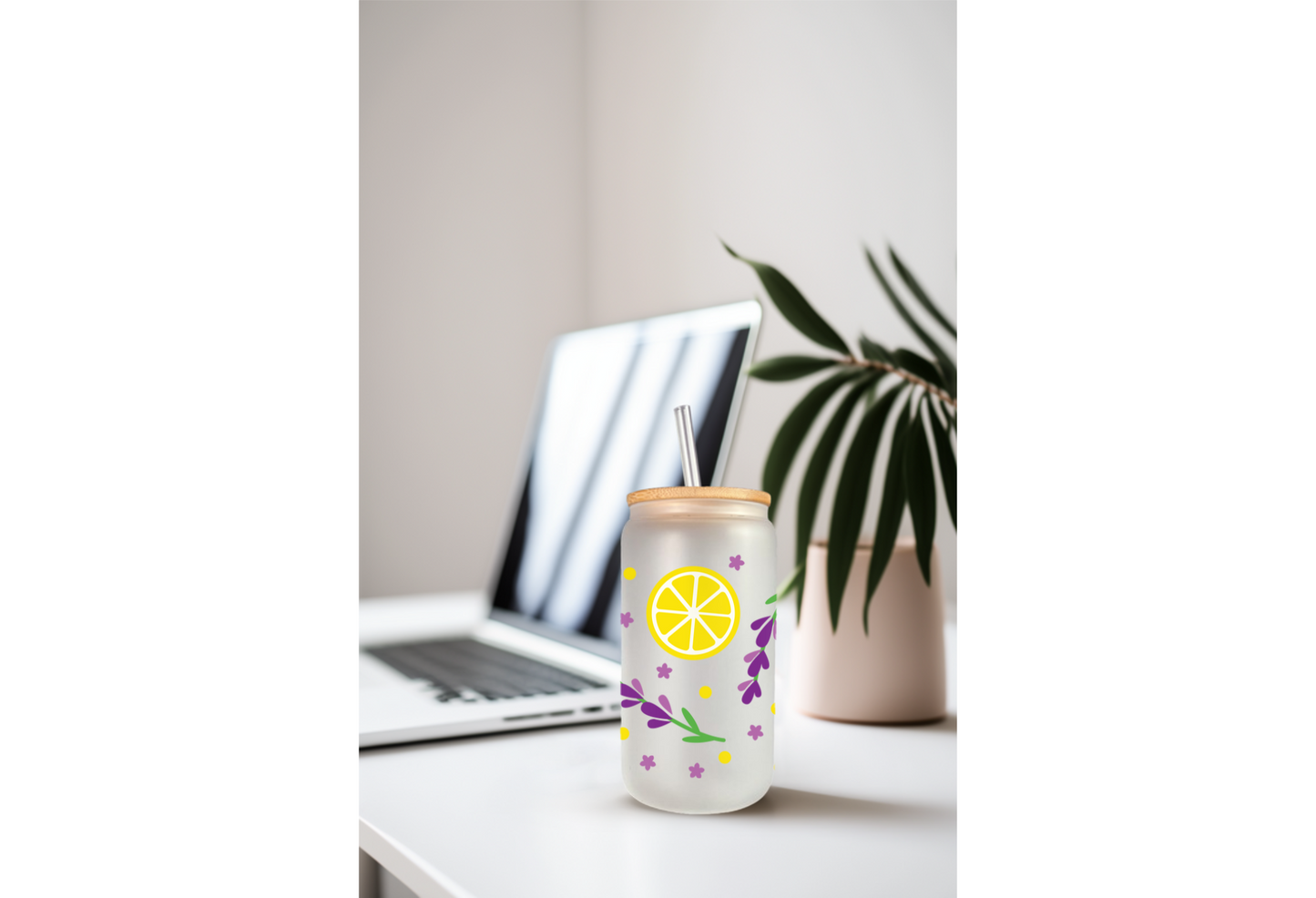 UVDTF Lemons or Lavender for 16oz Can Glass Mug Tumbler, Ready to Apply, Permanent Waterproof Adhesive