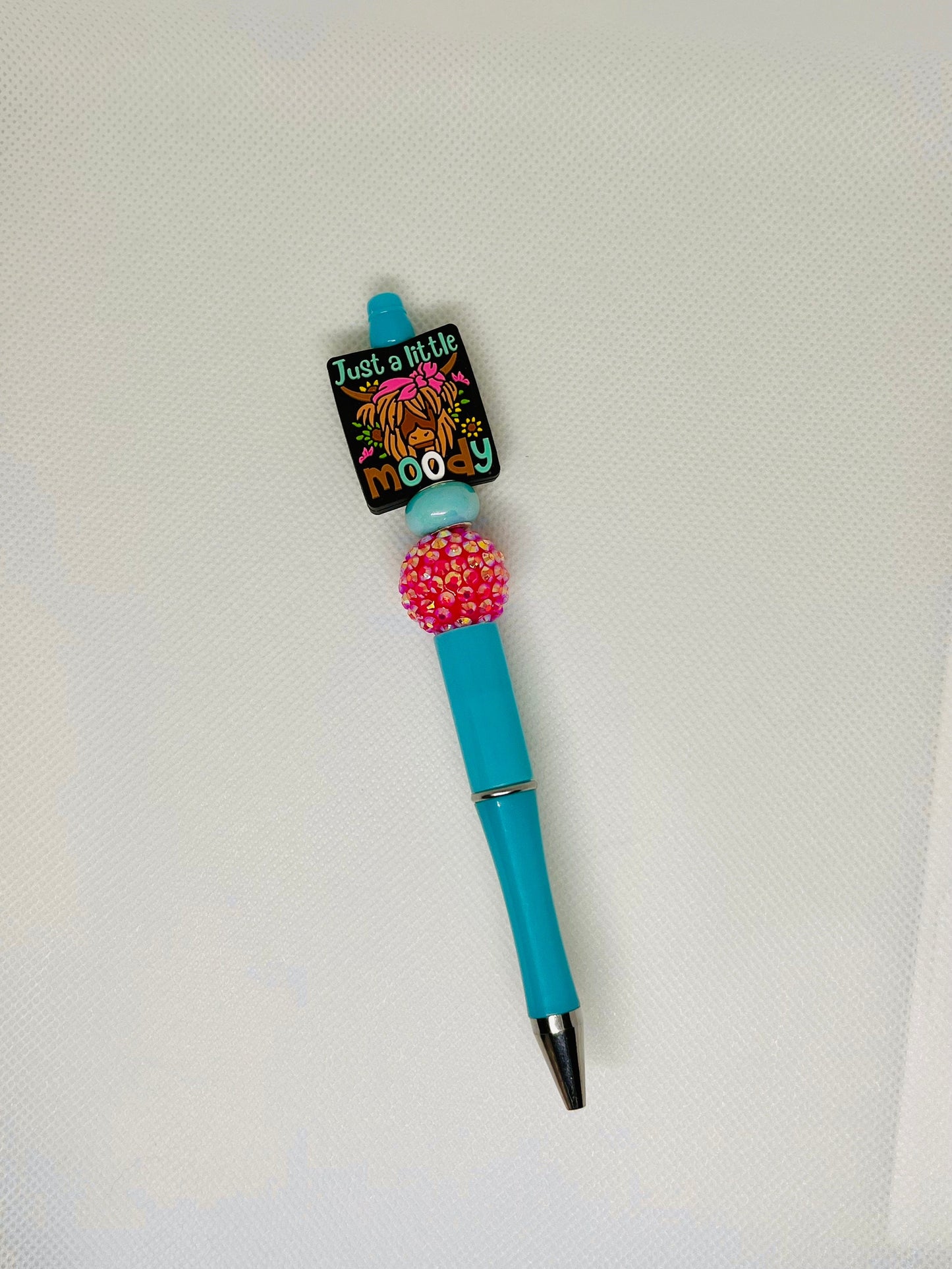 Beaded Highland Cow Just a Little Moody Ink Pen | Teacher Gift | Nurse Gift | Stocking Stuffer | Gifts for Her | Gifts for Him