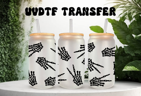 UVDTF Wrap Halloween Skeleton Hands Peace