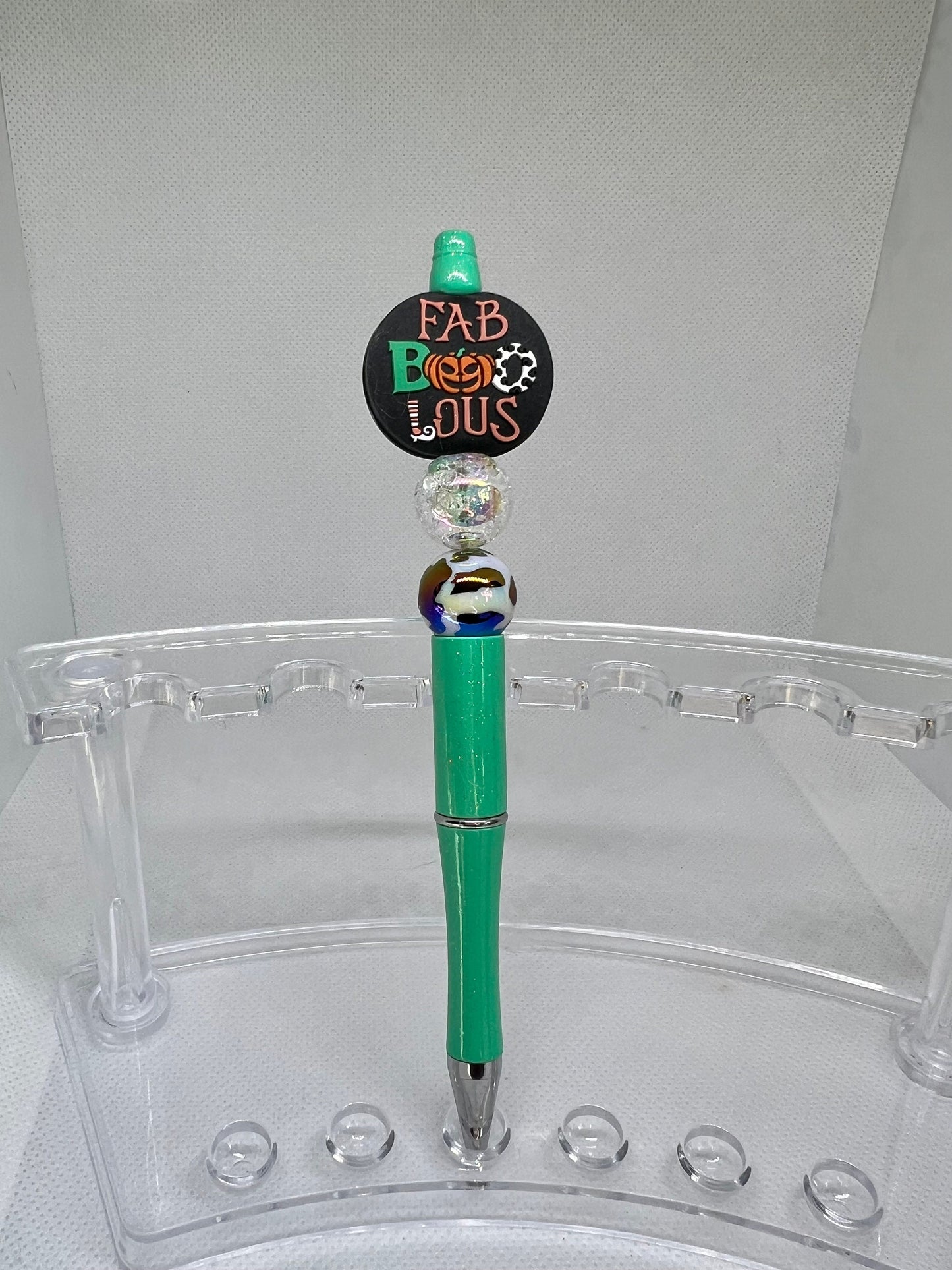 Beaded Pen Halloween Faboolous Pumpkin, Fun Pens Acrylic Beads, Custom Pen, Retractable Ink Pen, Gifts