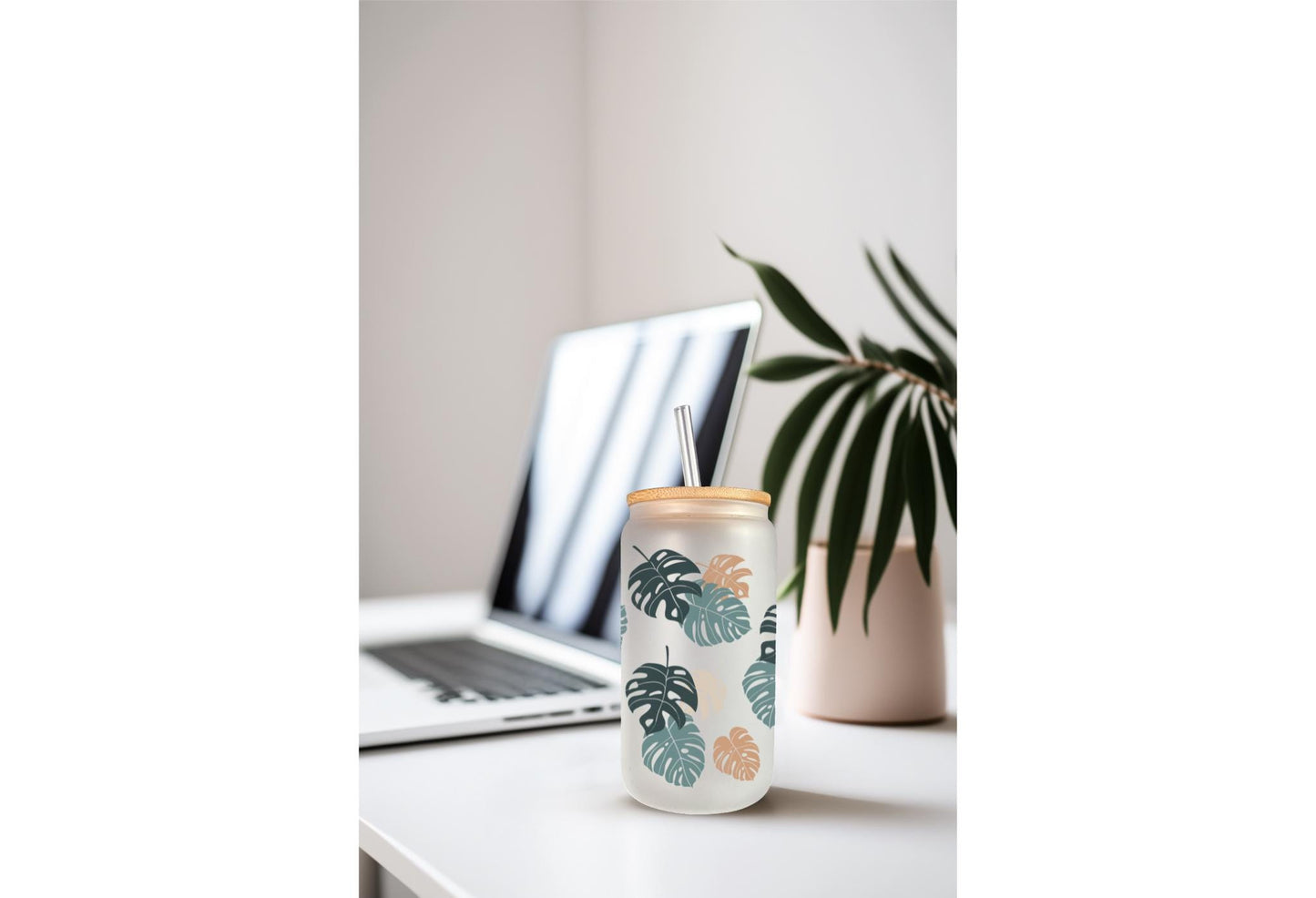 UVDTF Wrap Monstera Houseplants for 16oz Can Glass Mug or Tumbler, Ready to apply, Permanent Waterproof Adhesive. Double sided option