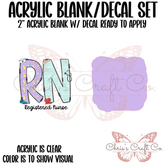 RN Acrylic Blank UVDTF Decal Set, Diy Badge Reels, UVDTF sticker, Unfinished Badge Reel, Badge Reel Blanks