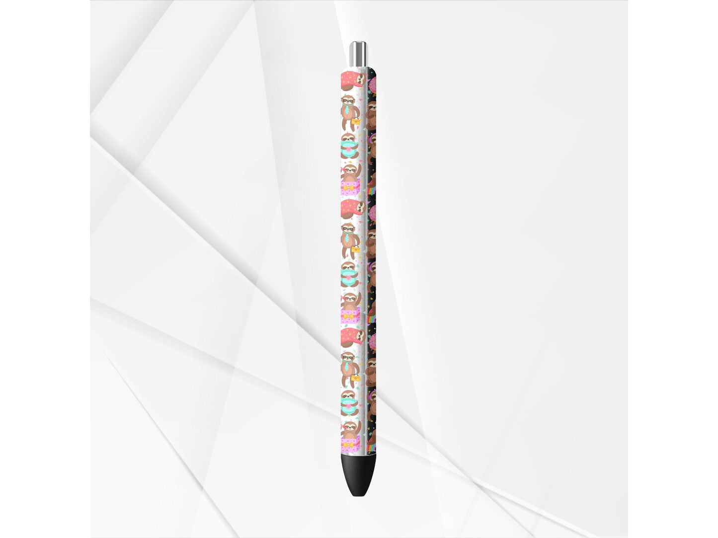 UVDTF Pen Wrap Cute Sloths, Sloth Pen Wrap, Ready to apply, Permanent Waterproof Adhesive