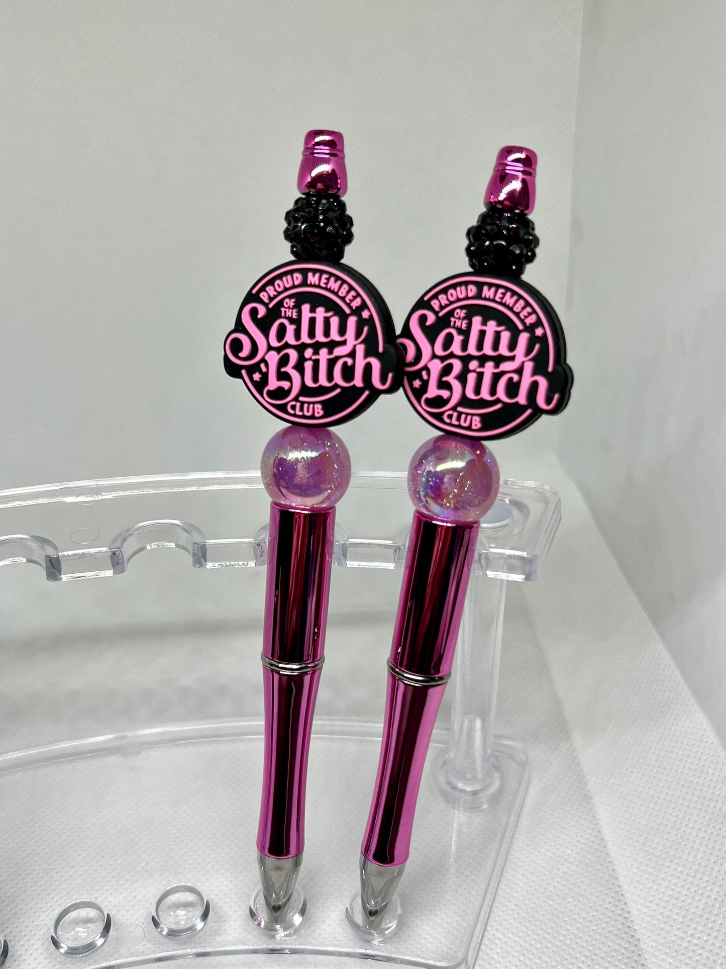 Proud Member of the Salty B*tch Club Beaded Pen, Sarcastic Pen, Fun Pens Acrylic Beads, Custom Pen, Retractable Ink Pen, Gifts