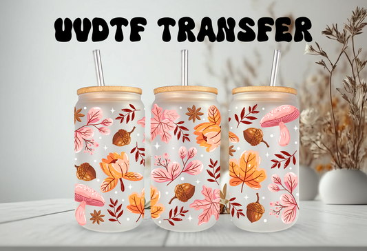 UVDTF Wrap Autumn Forest for 16oz Can Glass Mug Tumbler, Ready to Apply, Permanent Waterproof Adhesive