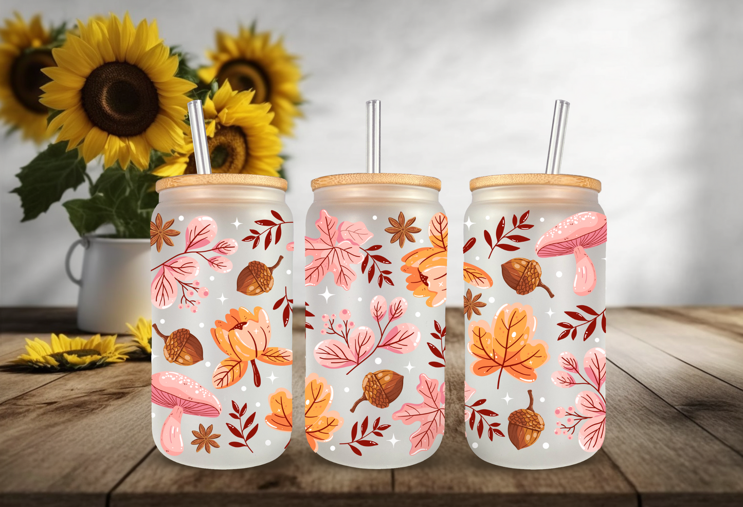 UVDTF Wrap Autumn Forest for 16oz Can Glass Mug Tumbler, Ready to Apply, Permanent Waterproof Adhesive