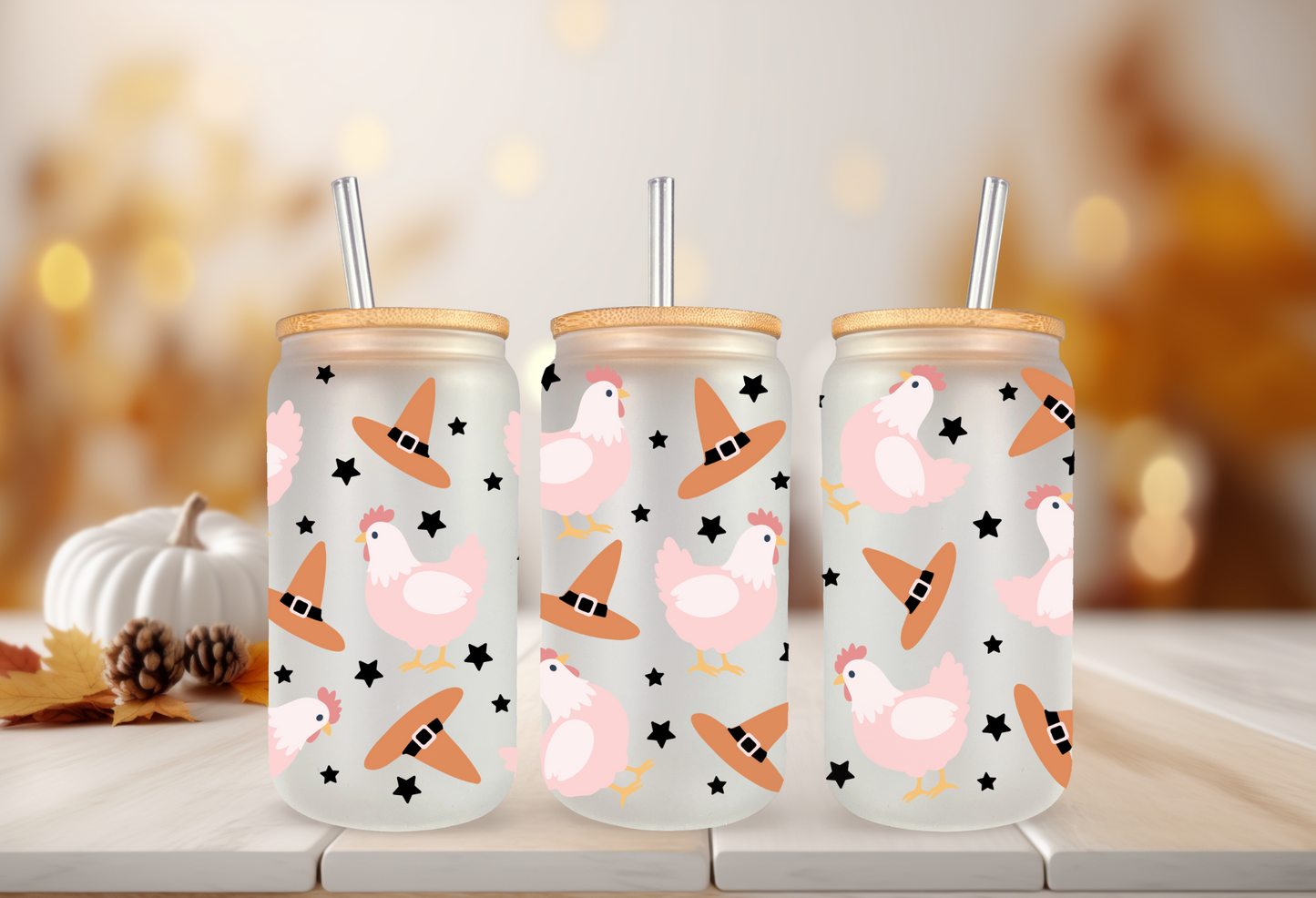 UVDTF Wrap Autumn Forest for 16oz Can Glass Mug Tumbler, Ready to Apply, Permanent Waterproof Adhesive