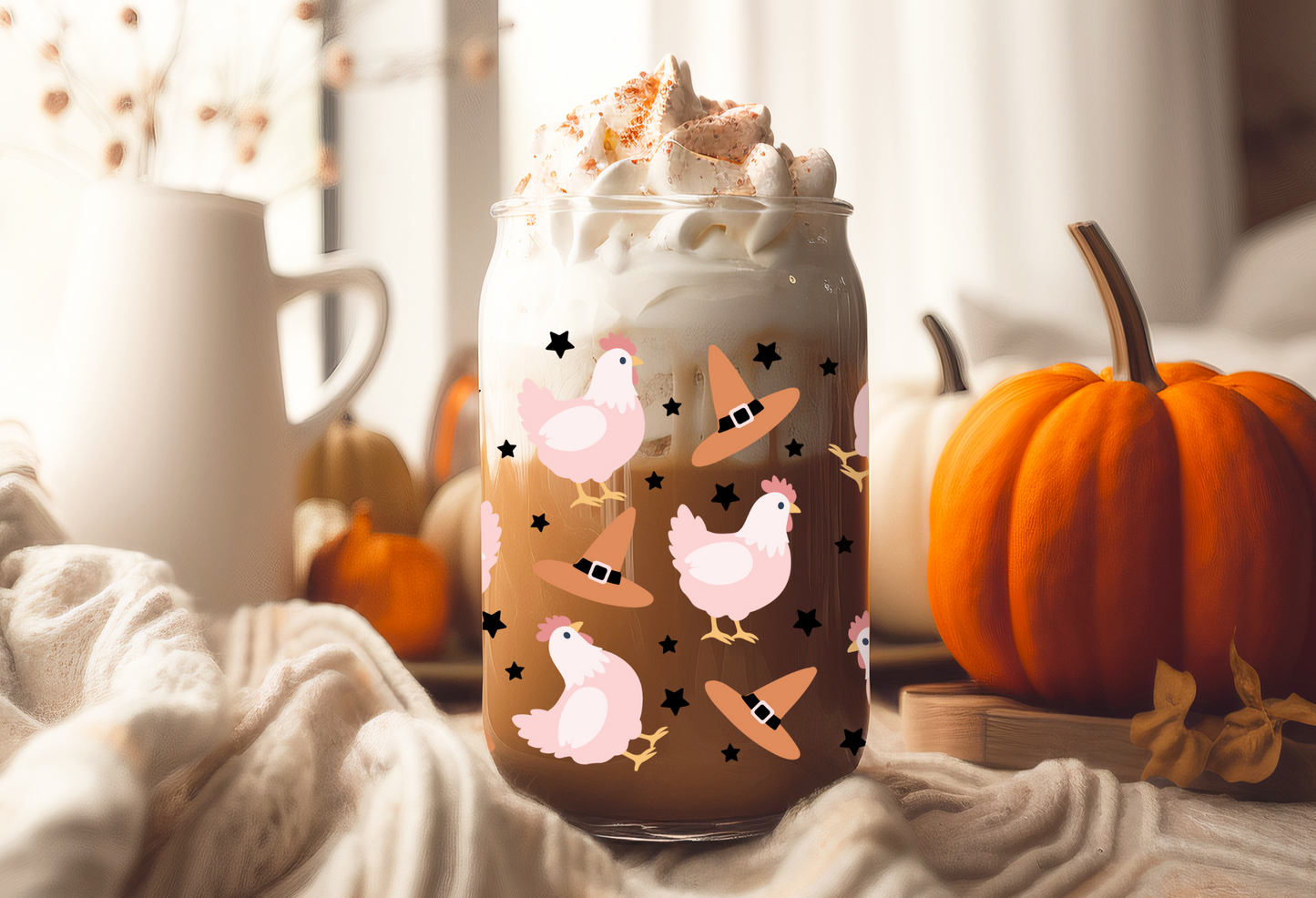 UVDTF Wrap Autumn Forest for 16oz Can Glass Mug Tumbler, Ready to Apply, Permanent Waterproof Adhesive