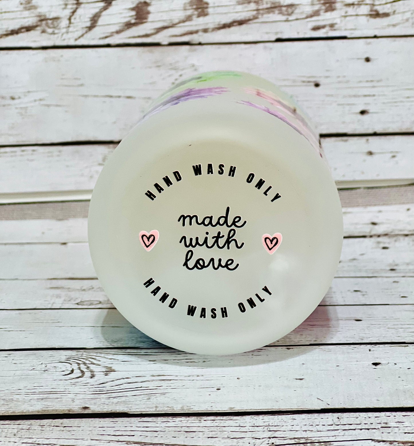 UVDTF Transfer Hand Wash Only 2" Round Made with Love for glasses and cups by the sheet, Permanent Waterproof Adhesive, Ready to Apply