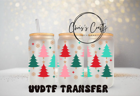 UVDTF WRAPS Christmas Wrap Bundle Set of 4 for 16oz Can Glass Mug Tumbler, Ready to Apply, Permanent Waterproof Adhesive