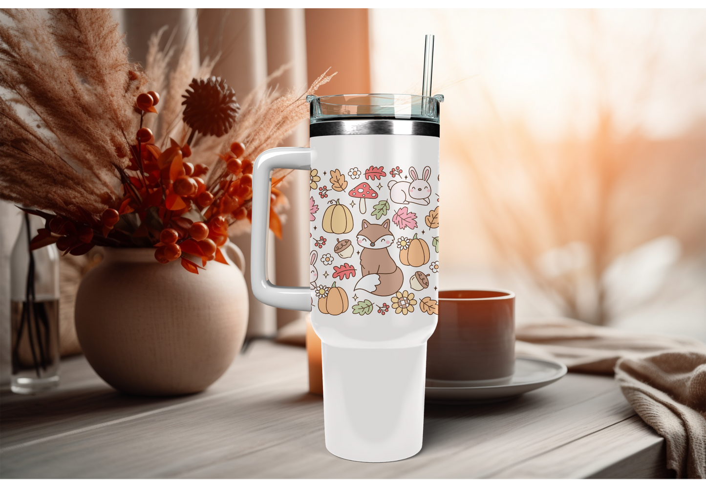UVDTF Wrap Autumn Forest 16oz Can Glass, Mug, Tumbler, Halloween, Ready to apply, Permanent Waterproof Adhesive