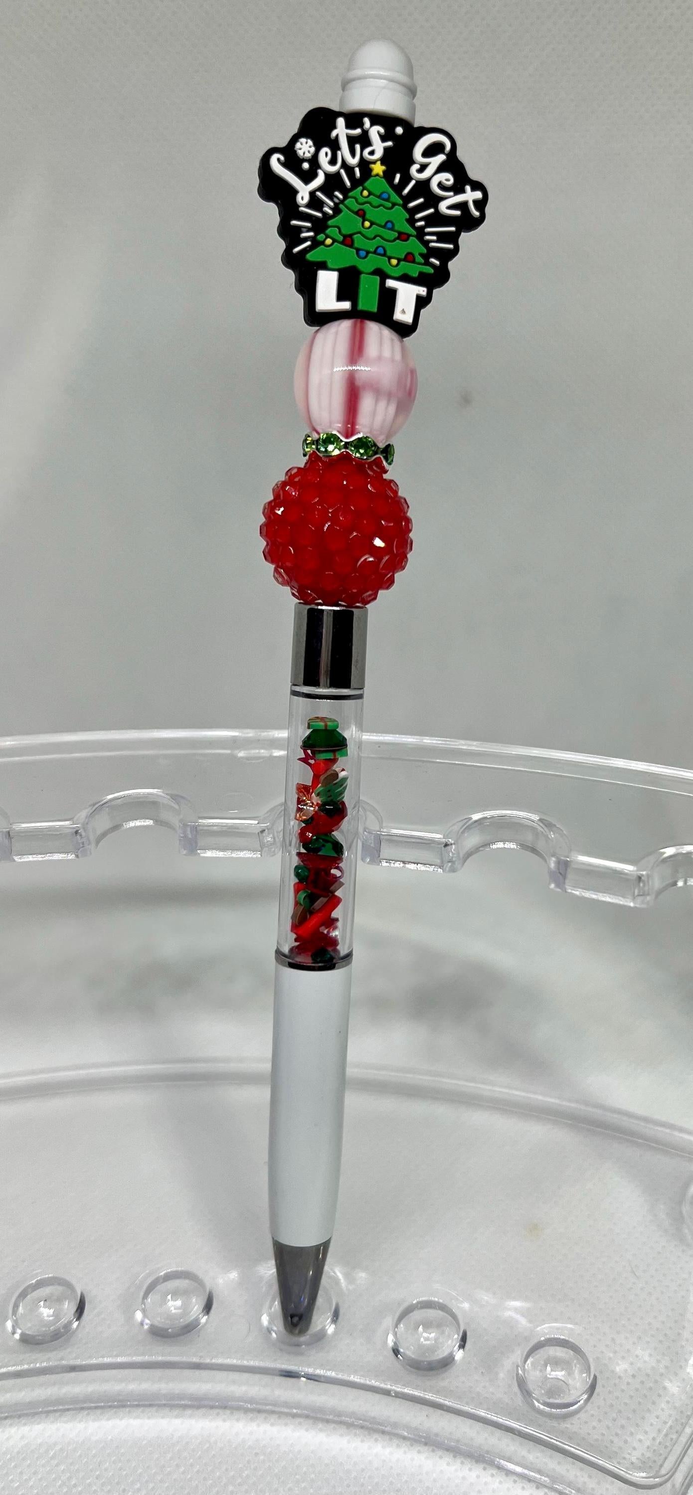 Beaded Pen Shaker Let’s Get Lit Ink Pen, Christmas Pen, Nurse Gifts, Teacher Gifts, Graduation Gifts, Gifts for Her, Retractable Pen