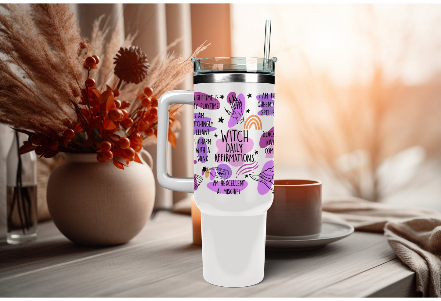 UVDTF Wrap Witch Affirmations for 16oz Can Glass, Mug, or Tumbler,  Halloween Wrap, Ready to Apply, Permanent Adhesive