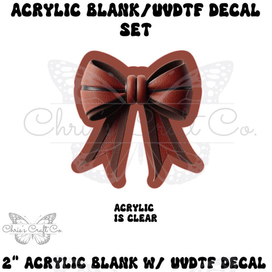 Acrylic Blank Coquette Basketball Bow UVDTF Decal Set, DIY Crafts & Projects, Bow Blank and UVDTF sticker, Unfinished Badge Reel