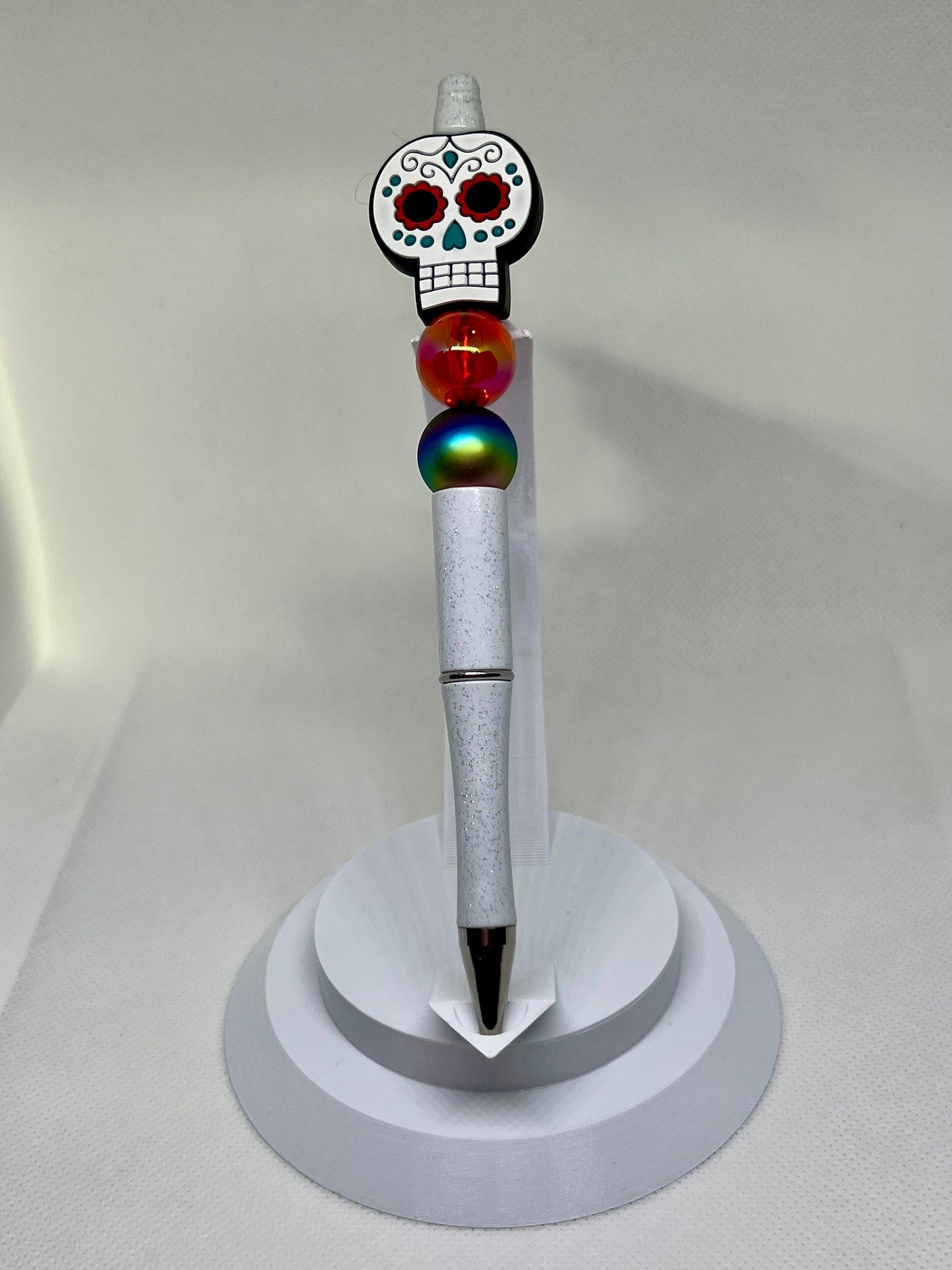 Beaded Sugar Skull Pen Beaded Pen, Sarcastic Pen, Fun Pens Acrylic Beads, Custom Pen, Retractable Ink Pen, Gifts, Graduation