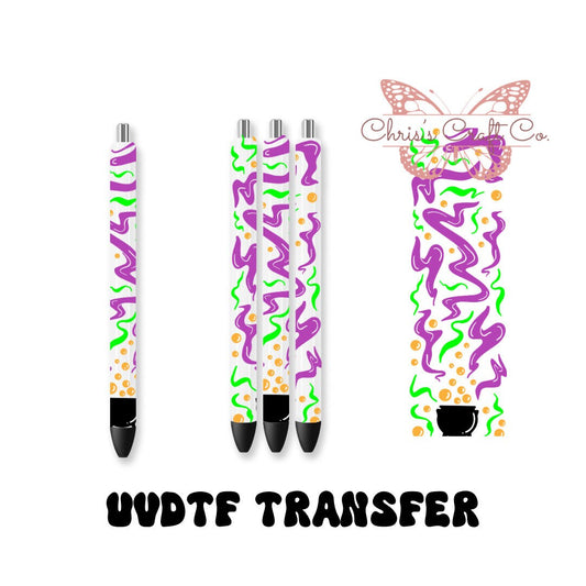UVDTF Pen Wrap Witch Cauldron Potion Halloween, Ready to Apply, Permanent Waterproof Adhesive