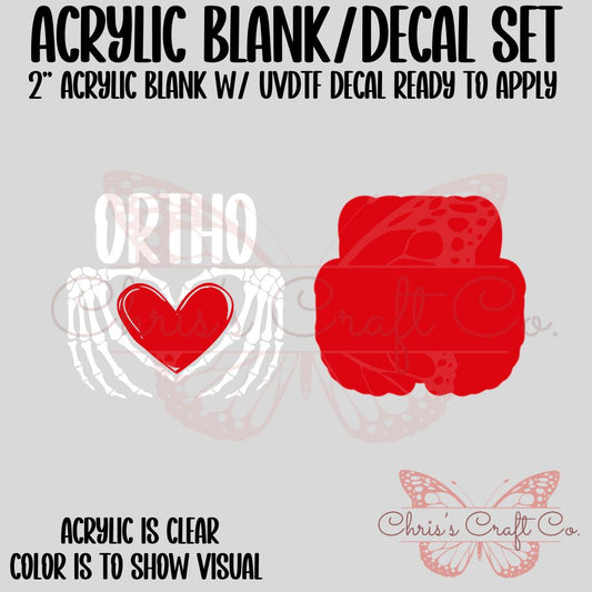 Ortho Acrylic Blank UVDTF Decal Set, Orthopedic Badge, Diy Badge Reels, UVDTF sticker, Unfinished Badge Reel, Badge Reel Blanks