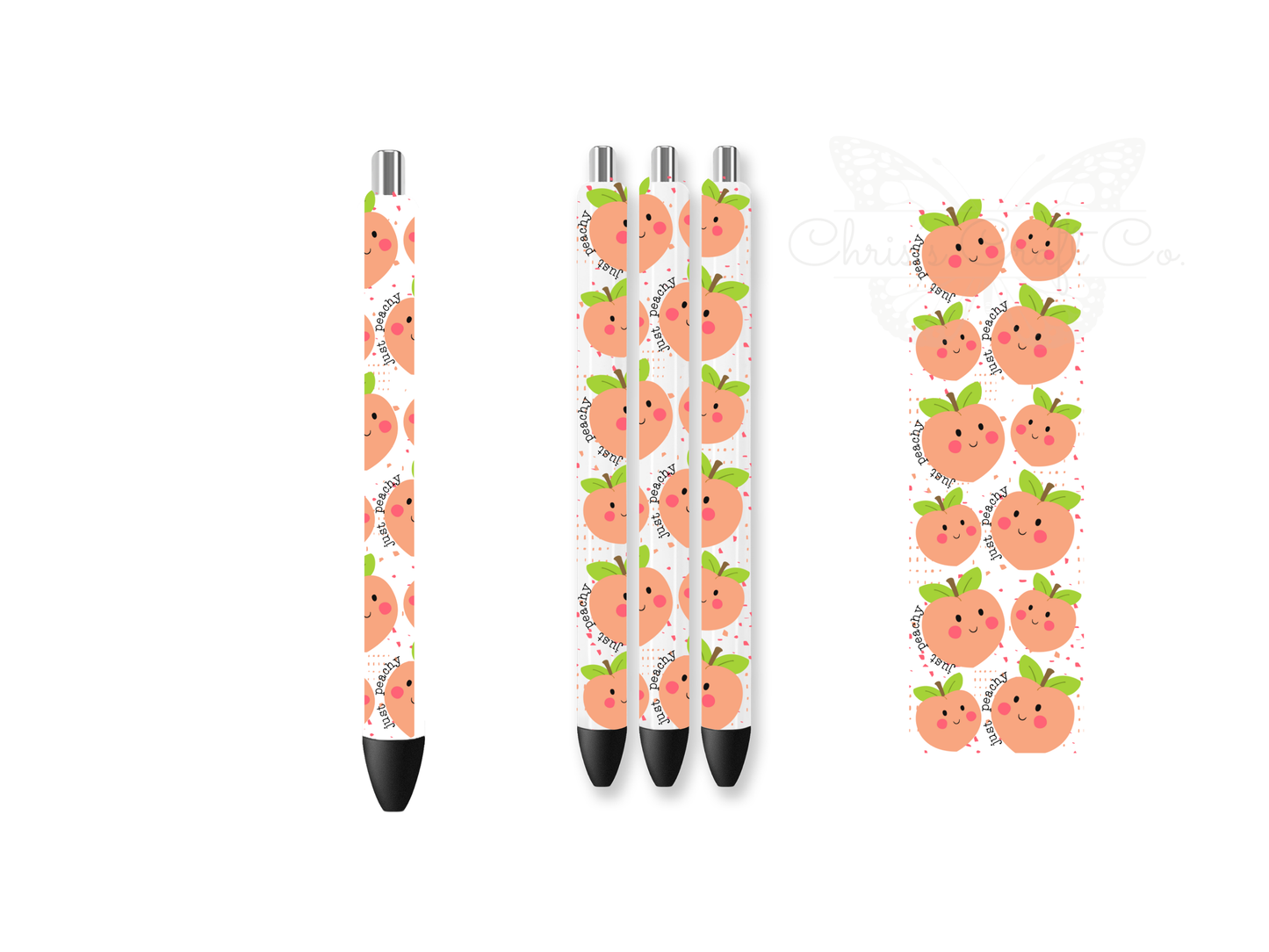 Just Peachy UVDTF Pen Wrap | Peach Aesthetic Permanent Decal