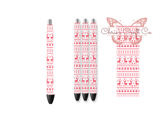 UVDTF Pen Wrap Deer Snowflake, Christmas Design, Ready to Apply, Permanent Waterproof Adhesive