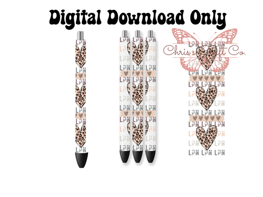 UVDTF Pen Wrap LPN Nurse, Ready to Apply, Permanent Waterproof Adhesive