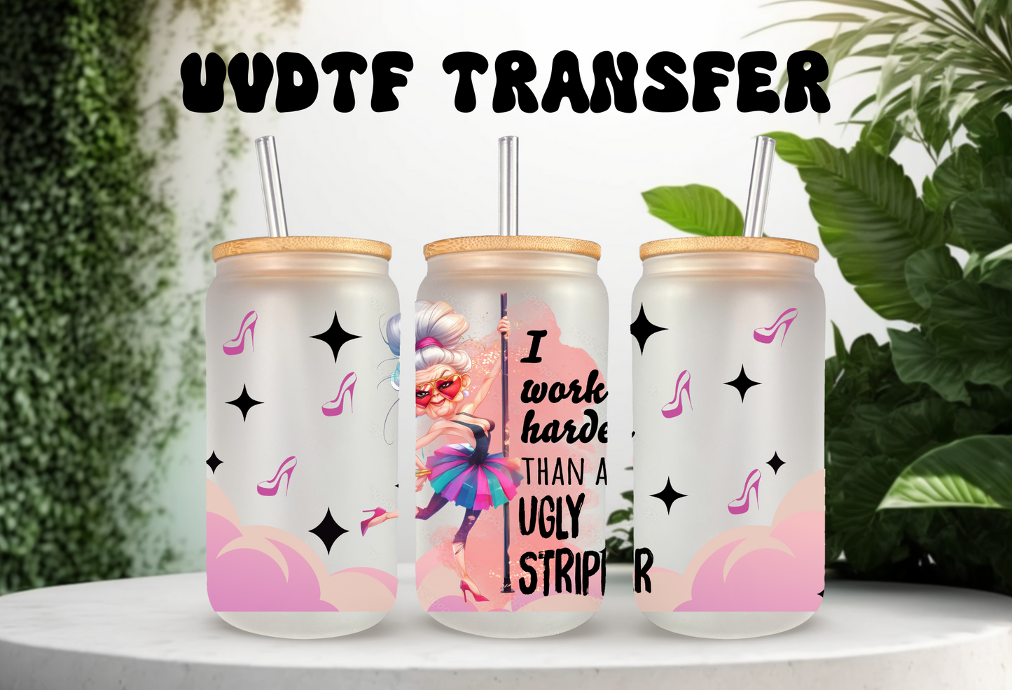 UVDTF Wrap Sarcasm Funny No Filter for 16oz Can Glass Mug Tumbler, Ready to Apply, Permanent Waterproof Adhesive (Copy)