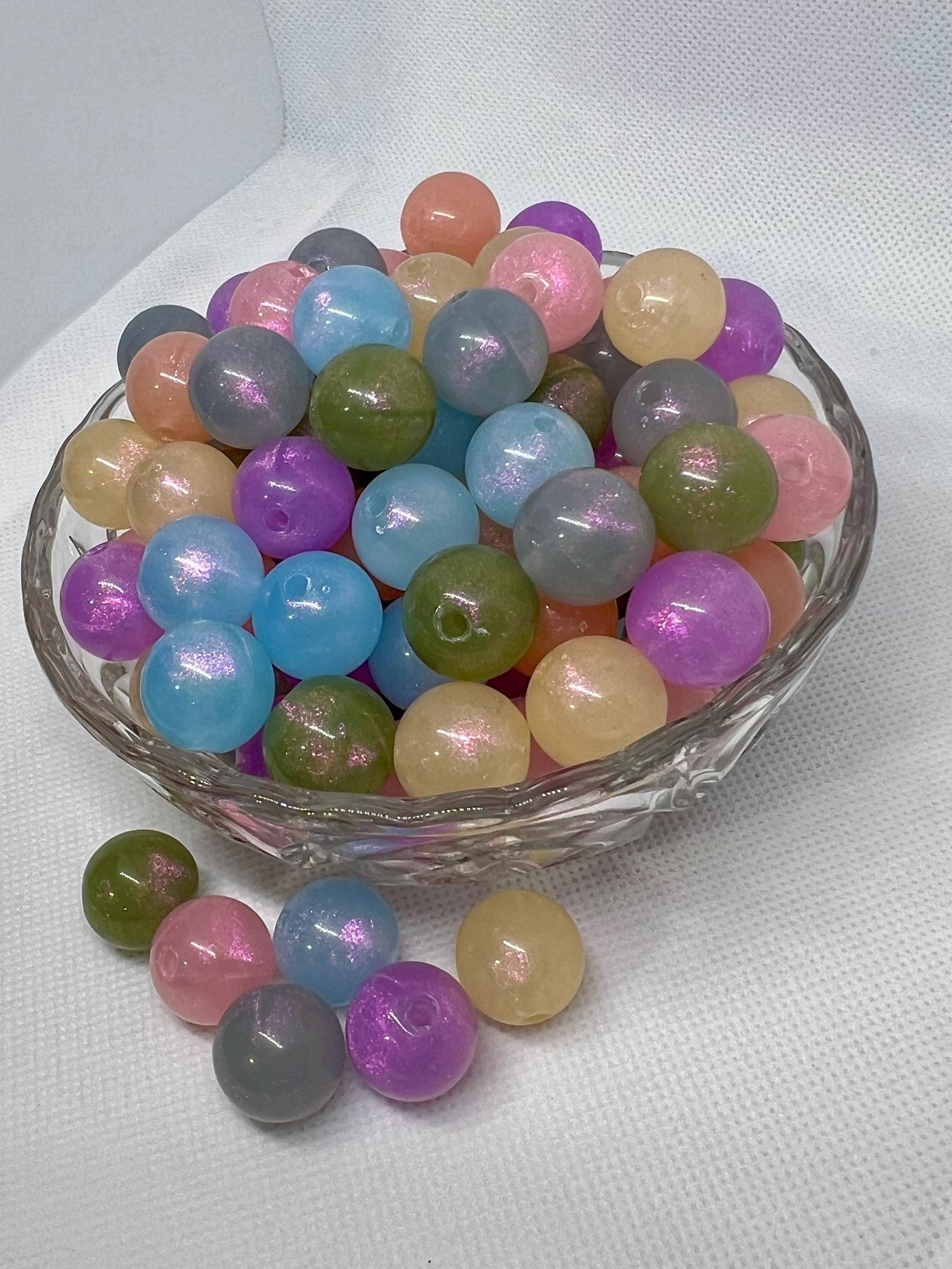 16mm Luminous Glitter Acrylic Beads, Acrylic Gumball Beads in Bulk, 16mm Beads, 16mm Bubble Gum Beads, DIY ideas, Chunky Beads
