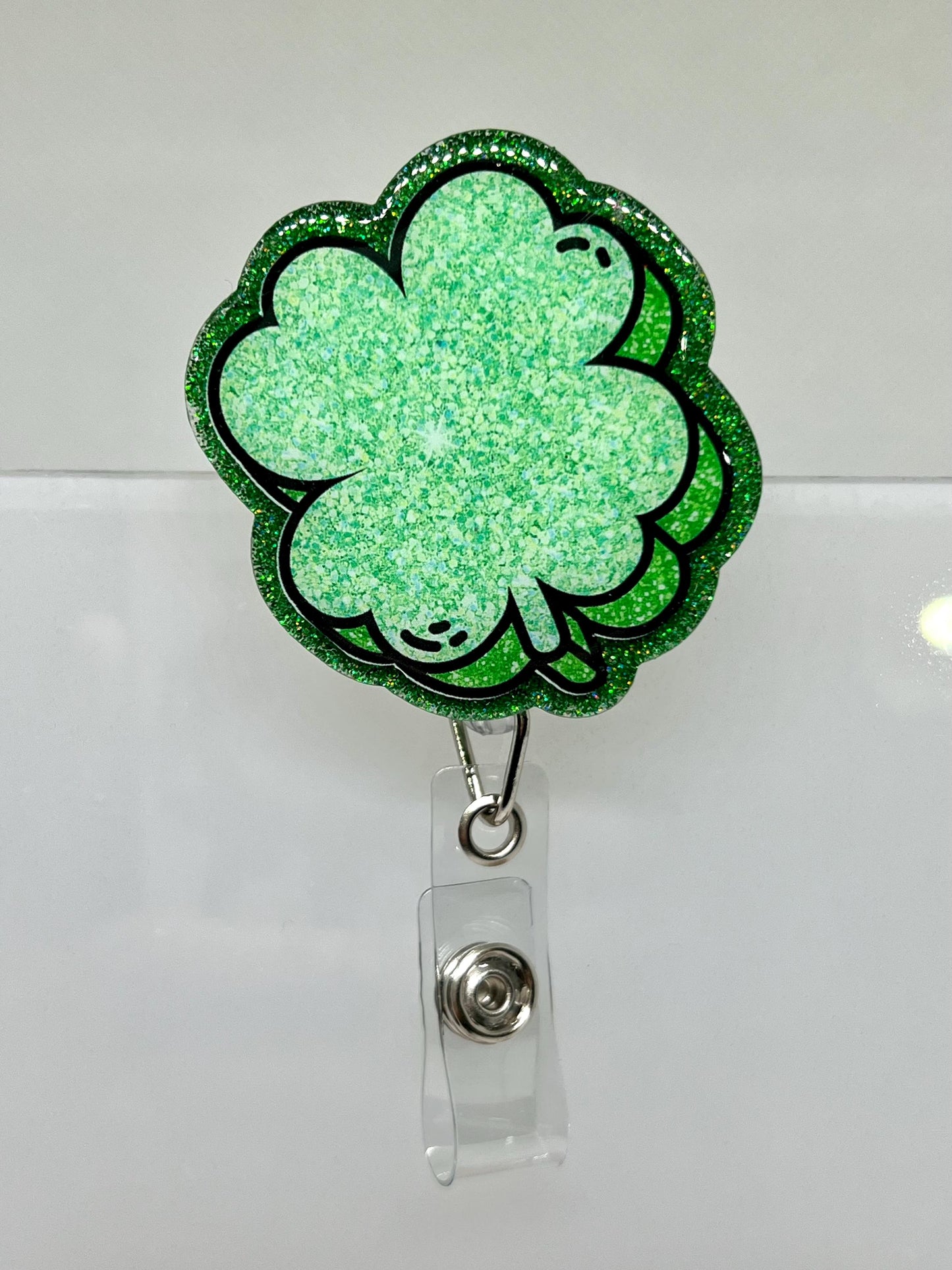 Acrylic Blank Clover Shamrock UVDTF Decal Set, St. Patrick Badge, Diy Badge Reels, UVDTF sticker, Unfinished Badge Reel, Badge Reel Blanks