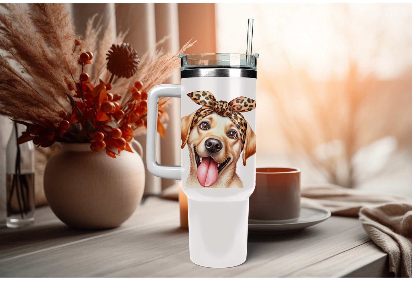 UVDTF Wrap Cute Labrador Yellow 16oz Can Glass Wrap, Mug Tumbler, Ready to apply, Permanent Waterproof Adhesive
