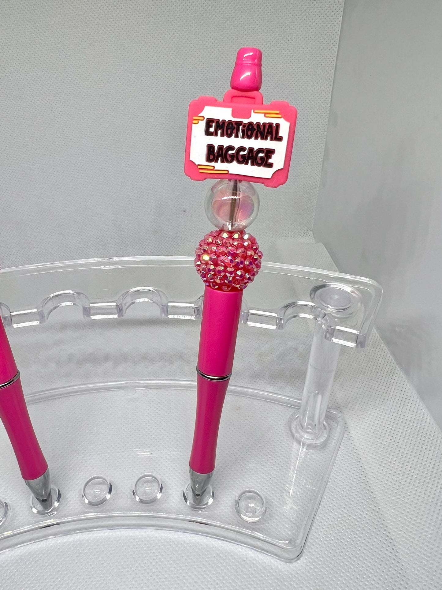 Beaded Pen Emotional Baggage, Sarcastic Pen, Fun Pens Acrylic Beads, Custom Pen, Retractable Ink Pen, Graduation