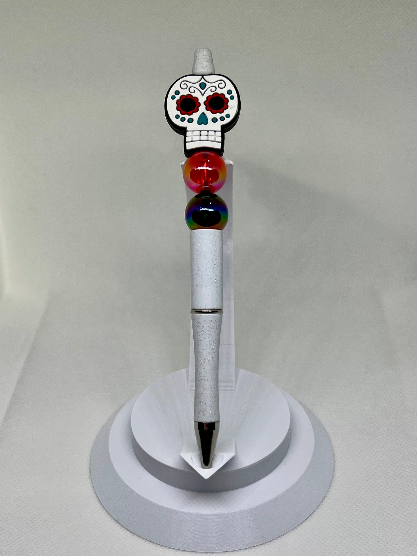 Beaded Sugar Skull Pen Beaded Pen, Sarcastic Pen, Fun Pens Acrylic Beads, Custom Pen, Retractable Ink Pen, Gifts, Graduation