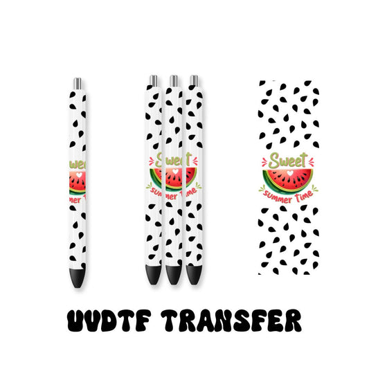 UVDTF Pen Wrap Watermelon Sweet, Fruit Pen wrap, Pen Wrap, Epoxy Pen Wrap, Permanent Waterproof Adhesive, Ready to Apply
