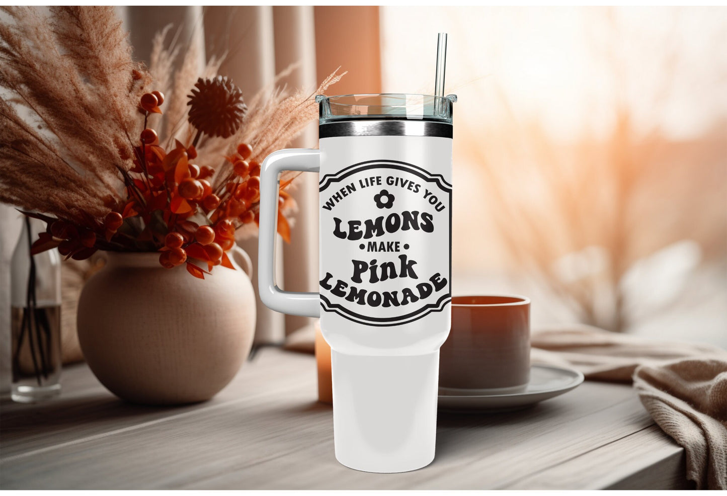 UVDTF Wrap Lemons You Make Pink Lemonade 16 oz Can Glass, Mug Tumbler, Ready to Apply Permanent Waterproof Adhesive