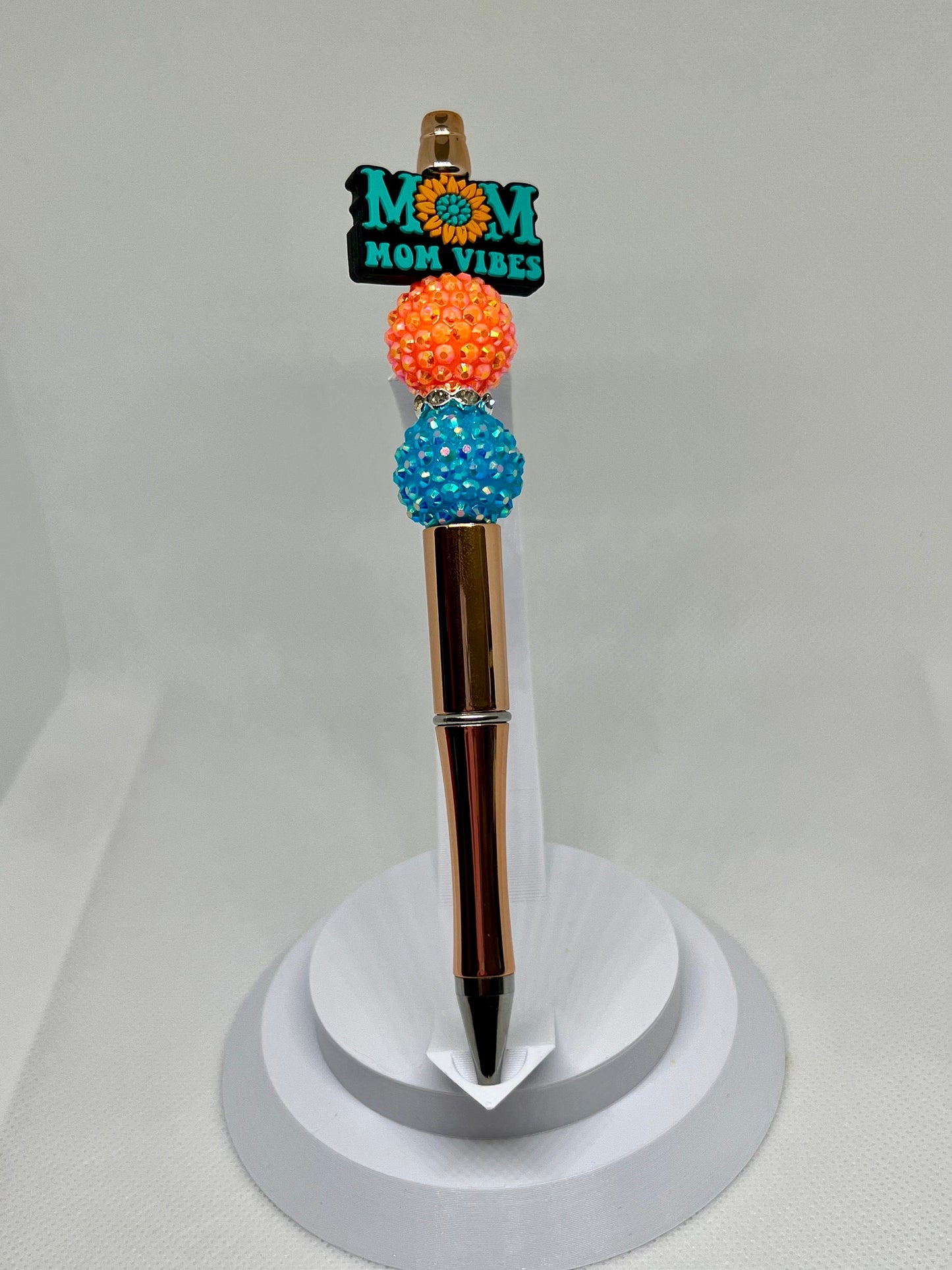 Mom Vibes Beaded Pen, Refillable Ink Pen, Sarcastic Pen, Fun Pens Acrylic Beads, Custom Pen, Retractable Ink Pen, Gifts, Graduation