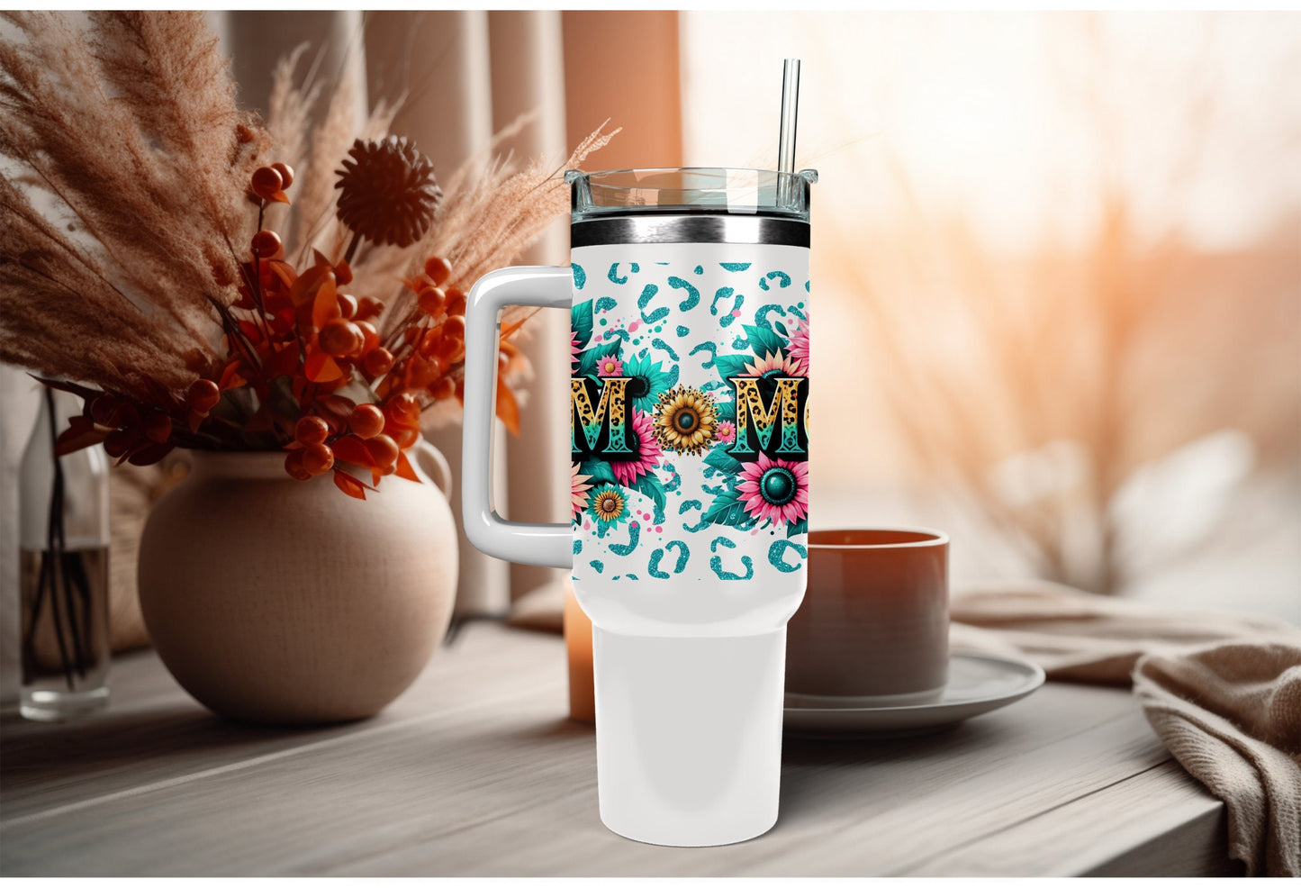 UVDTF Wrap Mom Floral 16oz Can Glass Mug Tumbler, Ready to apply, Permanent Adhesive Waterproof