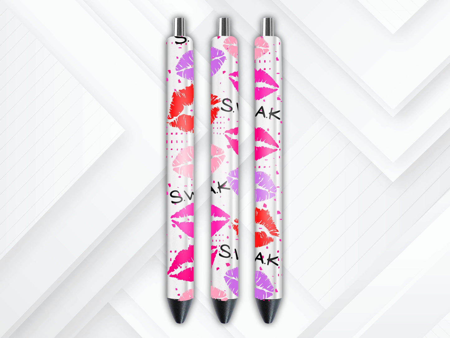 UVDTF Pen Wrap only Valentines Kiss Lips