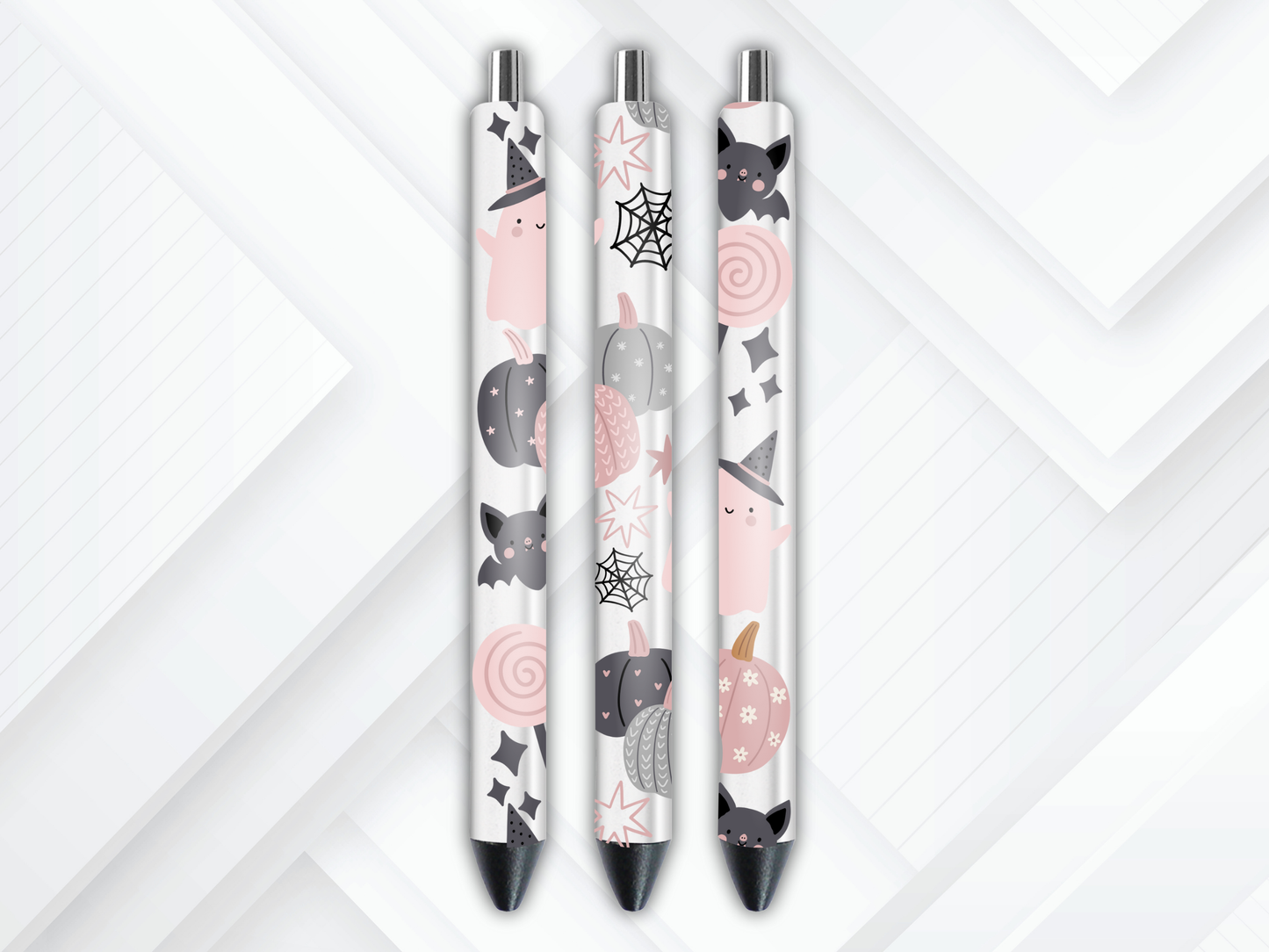 UVDTF Pen Wrap Pink Ghost, Halloween Pen Wrap, Permanent Adhesive Waterproof, Ready to apply