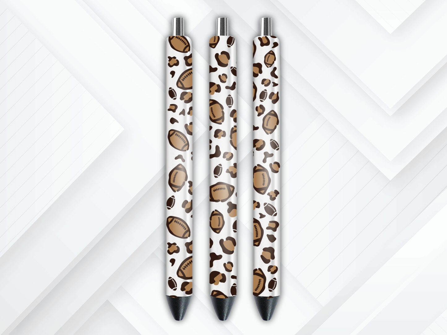 UVDTF Pen Wrap Football Leopard Print, Permanent Adhesive Waterproof, Ready to apply