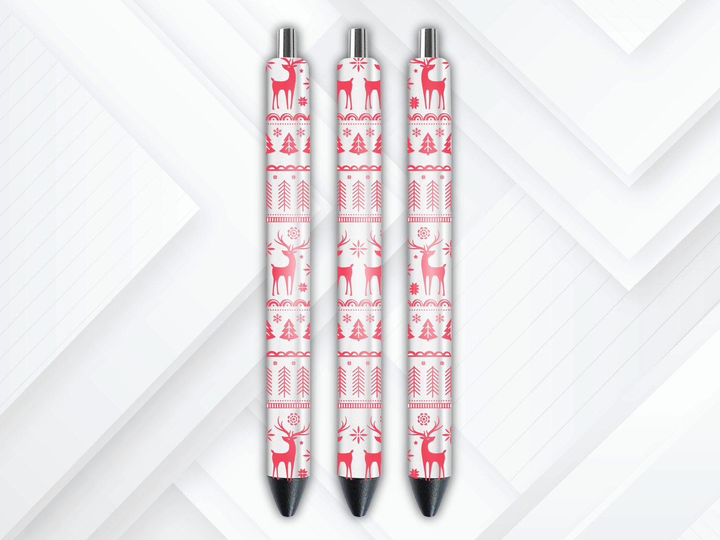 UVDTF Pen Wrap Deer Snowflake, Christmas Design, Ready to Apply, Permanent Waterproof Adhesive