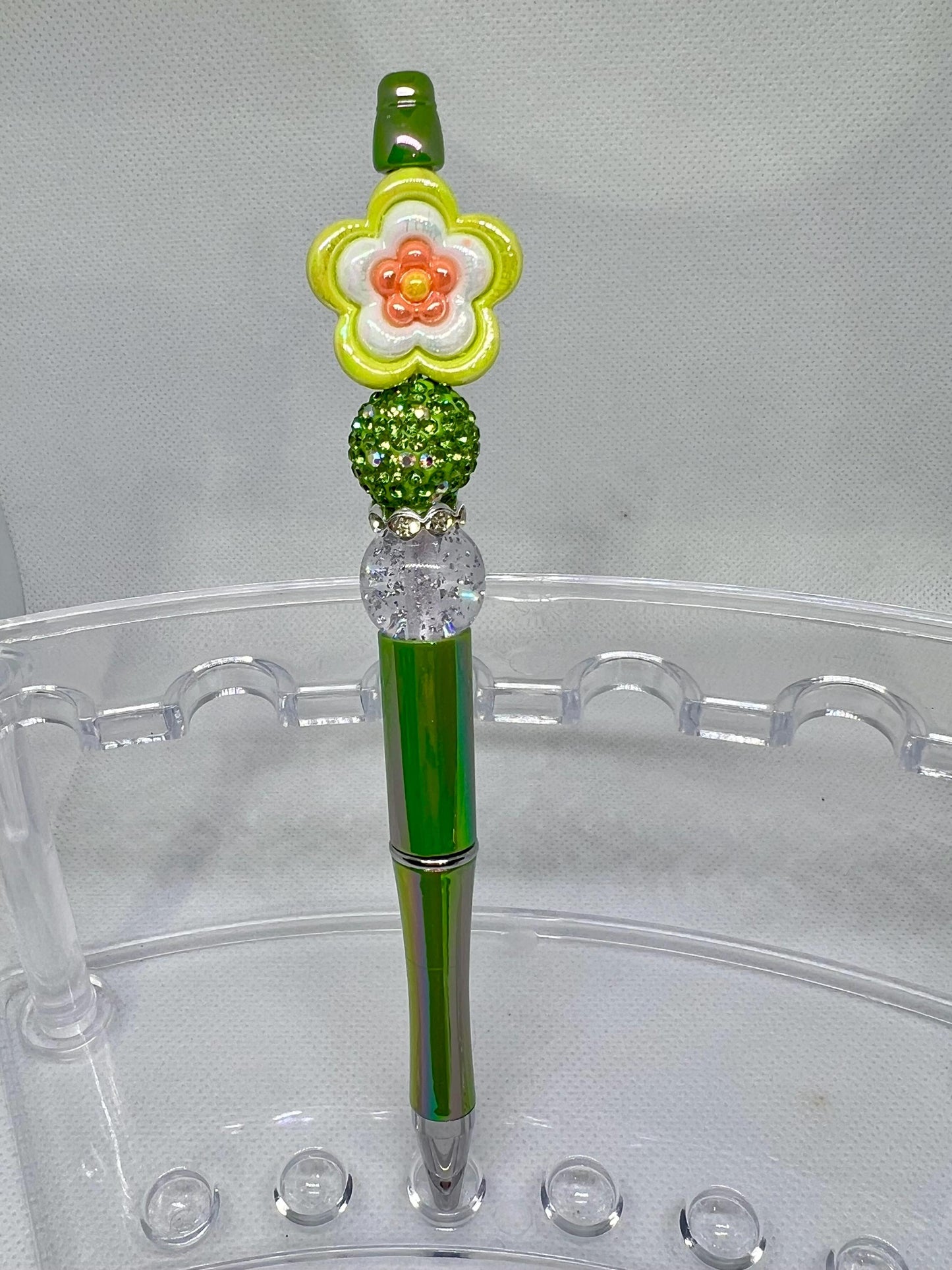 Beaded Pen Retro Flower, Refillable Ink Pen, Sarcastic Pen, Fun Pens Acrylic Beads, Custom Pen, Retractable Ink Pen, Graduation