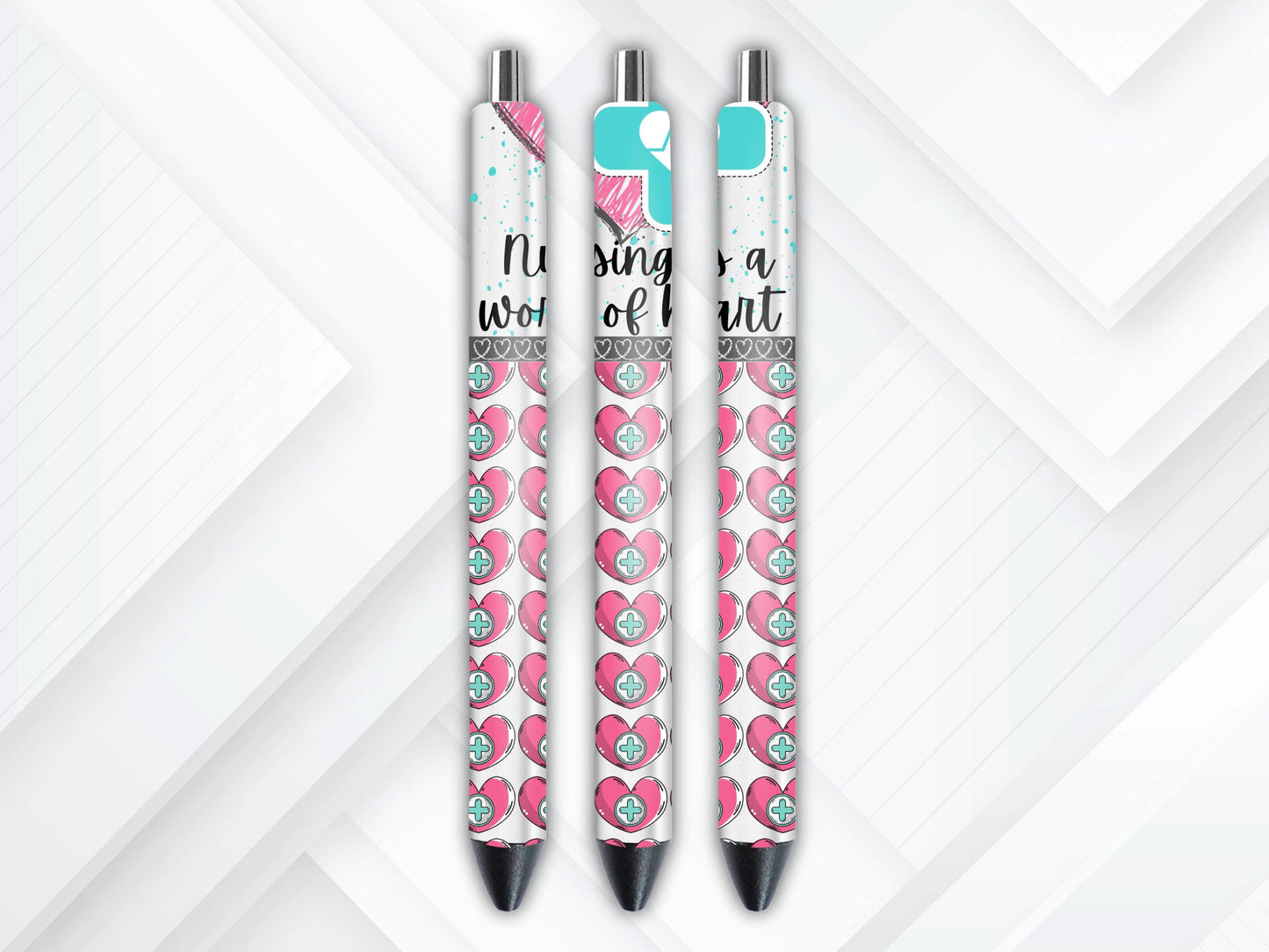 UVDTF Pen Wrap Nursing is a Work of Heart Nurse, Nurse Wrap, Ready to Appy, Permanent Adhesive Waterproof
