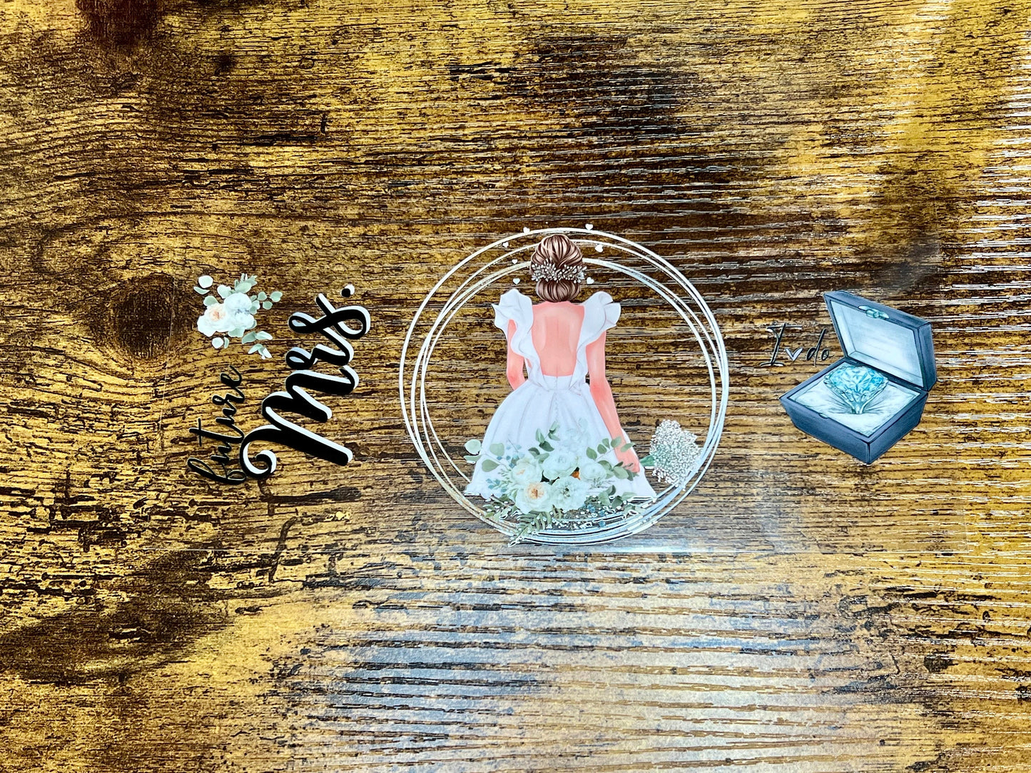 UVDTF Wrap Future Mrs. Bride to be  16oz Can Glass Mug or Tumbler, Ready to apply, Gifts for Her, Wedding gifts, Double Sided Option
