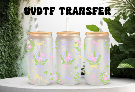 UVDTF Wrap Spring Flower Bow Bouquet