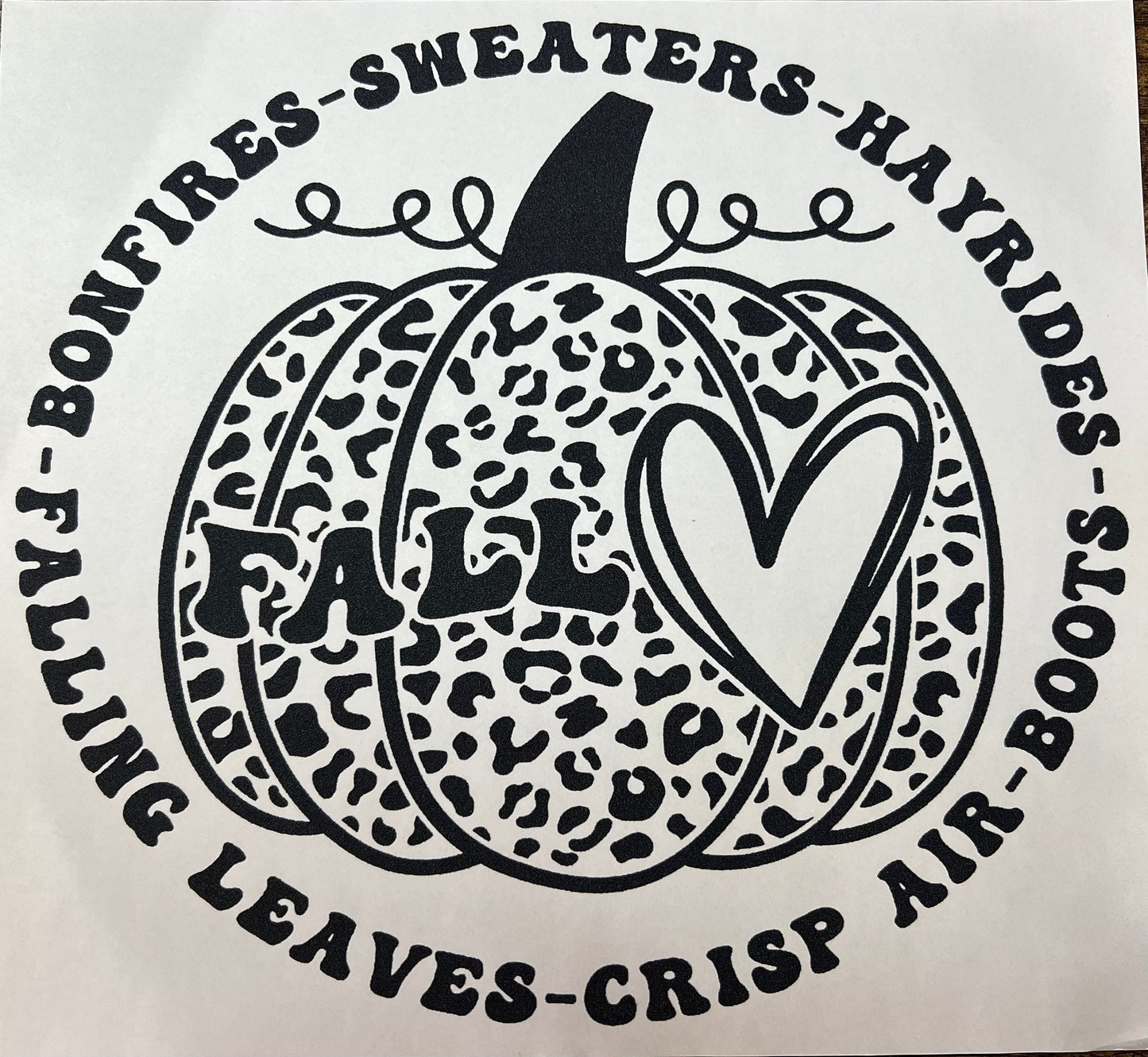 ScreenPrint Transfer Leopard Print Pumpkin
