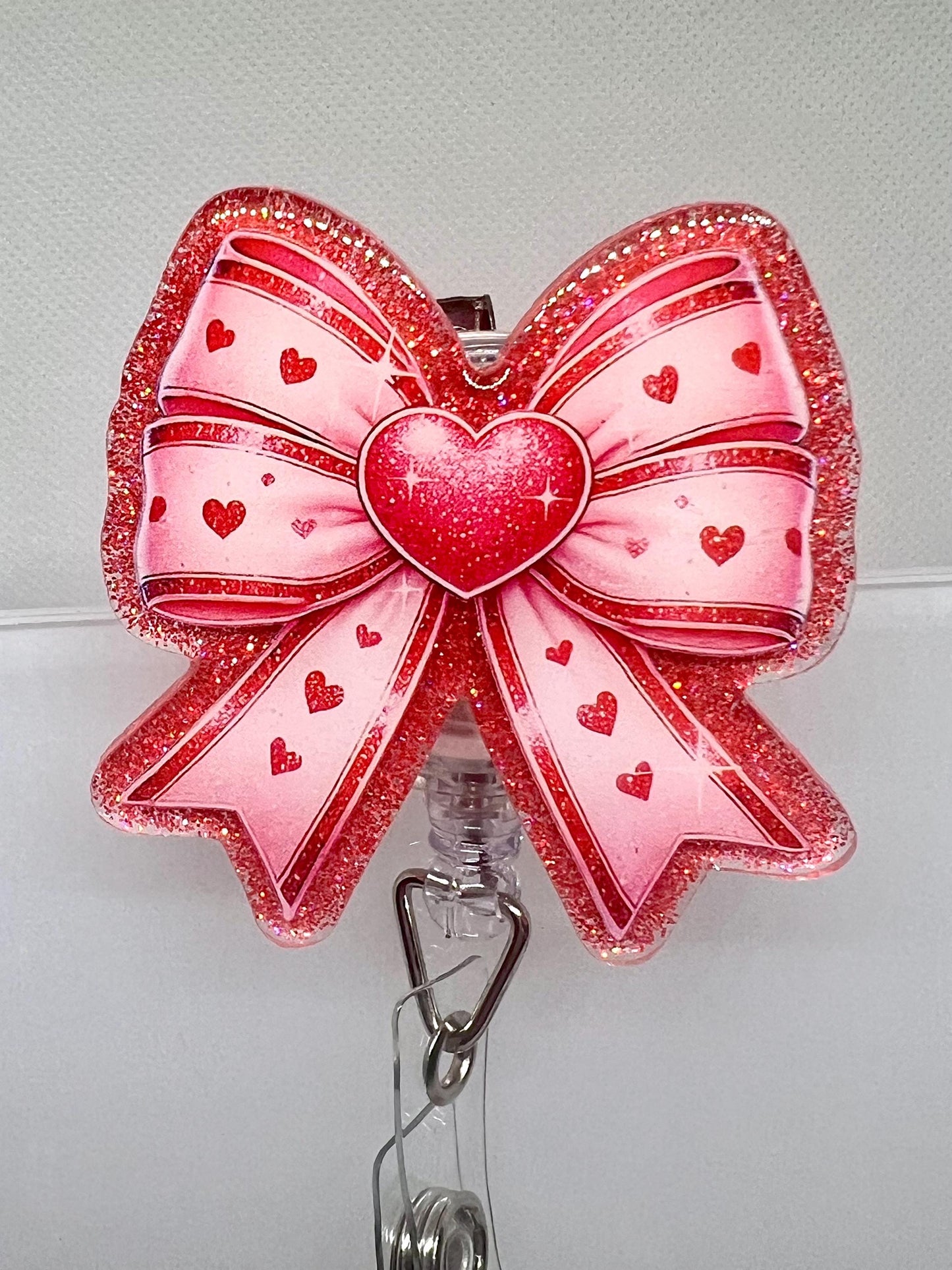 Valentine Coquette Bow Acrylic Blank Decal Set, DIY Badge Reels, Bow Blank and UVDTF sticker, Unfinished Badge Reel, Badge Reel Blanks