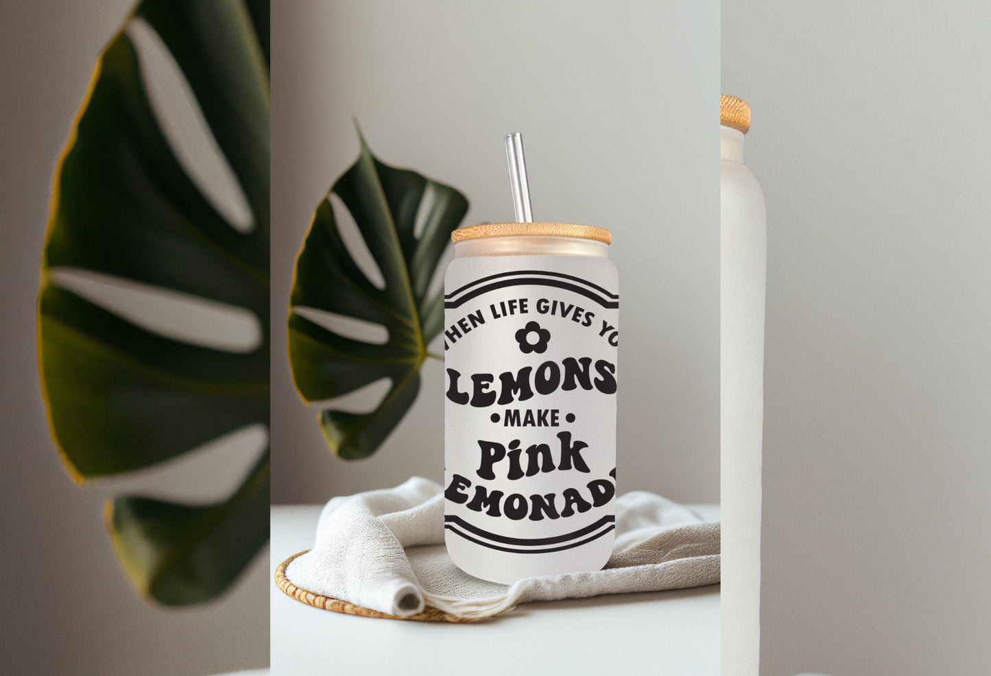 UVDTF Wrap Lemons You Make Pink Lemonade 16 oz Can Glass, Mug Tumbler, Ready to Apply Permanent Waterproof Adhesive