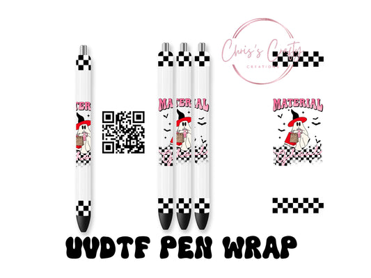 UVDTF Exclusive Cute Halloween Material Ghoul Ghost Pen Wrap, Permanent Waterproof Adhesive, Ready to apply