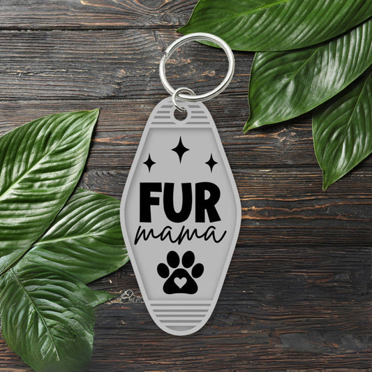 UVDTF Keychain Fur Mama Decal, Motel Keychain Ready to Apply, UVDTF Motel Keychain Decal,  1 Only or  Set of 5 Keychain Decals, Gifts
