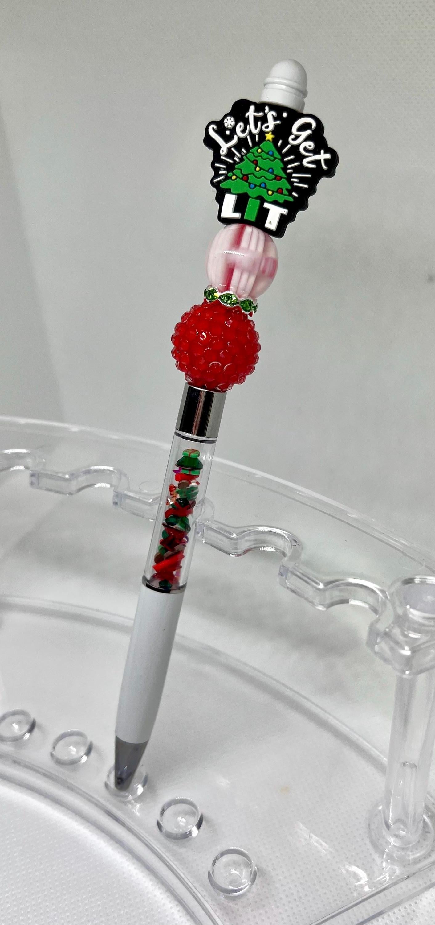 Beaded Pen Shaker Let’s Get Lit Ink Pen, Christmas Pen, Nurse Gifts, Teacher Gifts, Graduation Gifts, Gifts for Her, Retractable Pen