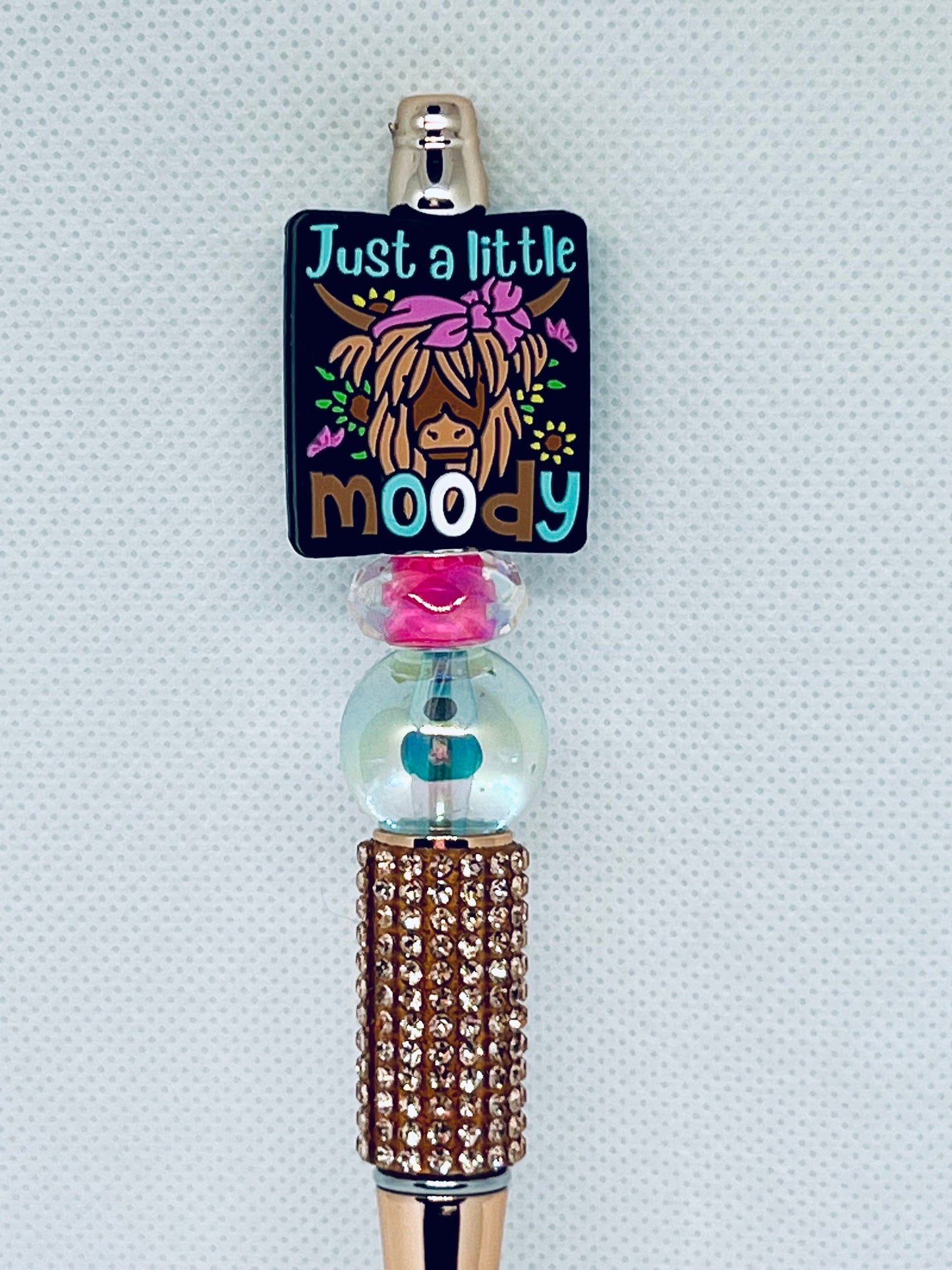 Beaded Pen Highland Cow Just a Little Moody