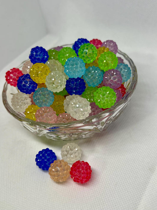 Acrylic Beads 16mm Rhinestone Luminous, Acrylic Gumball Beads in Bulk, 16mm Beads, 16mm Bubble Gum Beads, DIY ideas